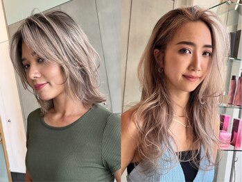 ディーナ(D'na)の写真/重さを感じない絶妙な束感が◎洗練されたカット技術で伸ばしかけHairも素敵に[ハイライト/グレージュ]