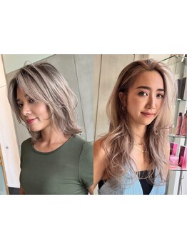 重さを感じない絶妙な束感が◎洗練されたカット技術で伸ばしかけHairも素敵に[ハイライト/グレージュ]