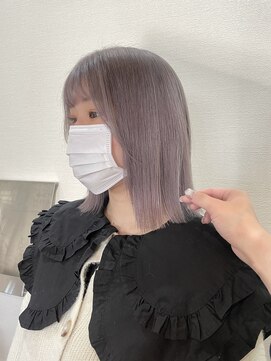 ポイントファイブバイソレイユ 豊橋駅前大通店(.5 by SOLEIL) 切りっぱなしボブブリーチラベンダーグレー