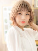 カバーヘア ブリス 上尾西口店(COVER HAIR bliss) ハイトーンカラーフレンチカジュアル小顔ボブA4上尾10代20代30代