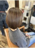馴染み◎白髪ぼかしハイライト