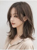 大人女子落ち着きくびれカールくびれミディ顔周りレイヤーカット