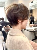 30代/くびれショート/髪質改善/オリーブグレージュ