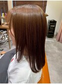 大船ワンカラーブリーチなしダブルカラーブラウンカラー髪質改善