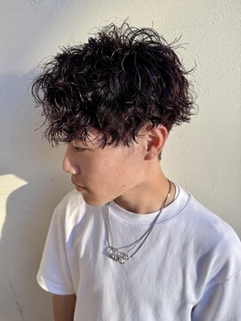 ジュエ ヘアー デザイン(Jue hair design) ツイスパマッシュ/ワインレッドメッシュ/20代/知立