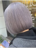 白髪ぼかし　グレーパープル