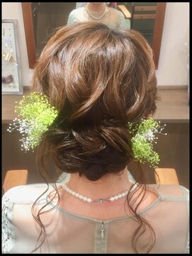 ドライフラワー髪飾り付きヘアセット 