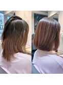 前下がりボブ　髪質改善縮毛矯正　30代.40代,50代 前下がり