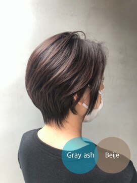 エムプラス 二子玉川(Mplus) 【30代40代50代】明るい白髪染めマッシュショート Mplusミズイデ