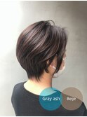 【30代40代50代】明るい白髪染めマッシュショート Mplusミズイデ