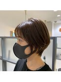 大人可愛い20代30代小顔丸みショートボブこなれヘア【中目黒】