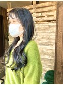 黒髪ロング × 巻き髪
