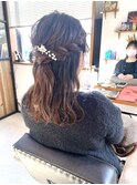 ハーフアップアレンジ/ウェーブ巻きアレンジ