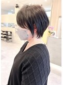 襟足束感ショート/ショートボブ/マッシュショート/黒髪ショート
