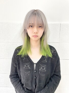 カシェル(cashel kishaba) ホワイトグレージュ×ライムグリーンデザインカラー