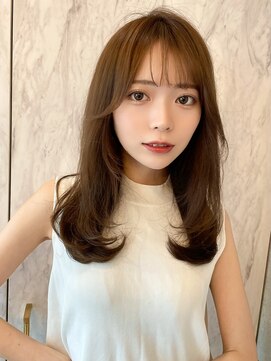 ルームバイシー 新宿(Loom. by Sea) 韓国風前髪/シルキーベージュ/グレージュカラー/斜めバング