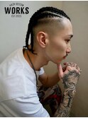 スキンフェード コーンロウ