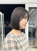ボブミルクティーベージュブリーチダブルカラー堀江