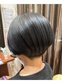 ココアブラウン×テラコッタ大人可愛いミニボブ20代30代40代