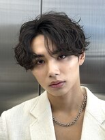 シャドウパーマ毛流れヘアセンターパートニュアンスパーマ原宿