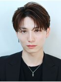 フェザーパーマセンターパートニュアンスパーマ韓国マッシュ黒髪
