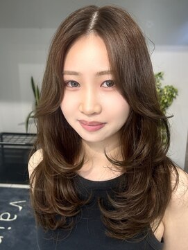 ヴェイン 渋谷(vain) オリーブベージュレイヤーカットワンカールヘア