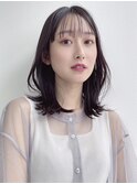 くびれミディアム×黒髪*レイヤーカット*ミディアムヘア*面長