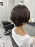 肩上ボブ大人可愛いボブひし形ボブアッシュベージュ