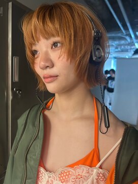イラカ(elaka) シャギーボブ+オレンジブラウン