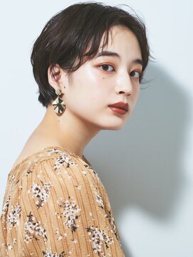 コムマティス 恵比寿ガーデンプレイス(Comme Matisse) 小顔に見せるオリーブカラーボブ黒髪後れ毛[恵比寿/恵比寿駅]