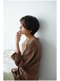 グレージュ×前髪なしハンサム大人ショート/レイヤーカット