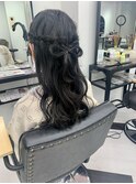 リボン編み込みハーフアップ　美由紀