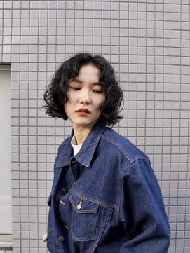 ウェルク(welc) 黒髪ボブ/ボブパーマ/くるくるパーマ/前髪なしボブ