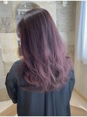 ラベンダーピンク　ブリーチ　ダブルカラー