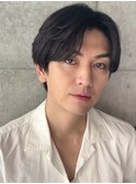 ビジネスヘア センター分け 韓国メンズ ニュアンスパーマ
