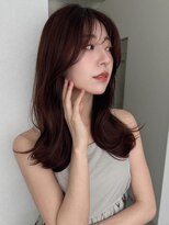 ソヨン 金山店(SOYON)&nbsp;波巻き/小顔/似合わせカット/フェミニンロング/黒髪/ネビージュ