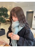 オリーブベージュ赤み消しウェーブ巻き前髪パーマ◎杉本