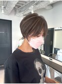 くびれショートボブ40代50代グレイカラー白髪染め白髪ぼかし
