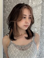 前髪インナーカラーボブフェイスフレーミングイヤリングカラー