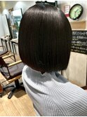 【ボブ】切りっぱなしラインがかわいいボブ
