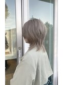 ウルフヘアのハイトーンカラー