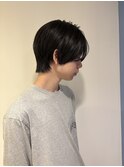 センターパートメンズカットメンズヘアウルフカット