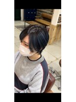 ノーム 横浜(NORM)&nbsp;ケアブリーチ　バレイヤージュ　ネイビーカラー