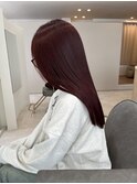 大人シアーベージュミニウルフボブミディアムレイヤー