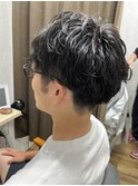 メンズスパイラルパーマ×マッシュ