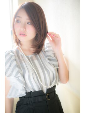 モッズ ヘア 福岡姪浜店(mod's hair) セミウェットな質感＜ヌーディーミディ＞