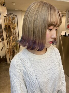 ニコ(nico...) すそカラーとミルクティ