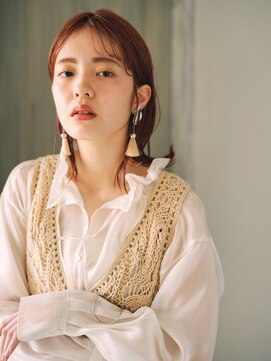 リィベ(Liibe) #耳掛け#ダブルカラー#透明感ピンク#お洒落ミディアム