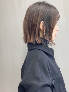 トップヘアー 玉島店(TOP HAIR) シースルー前髪外ハネボブカット _ シークレットハイライト