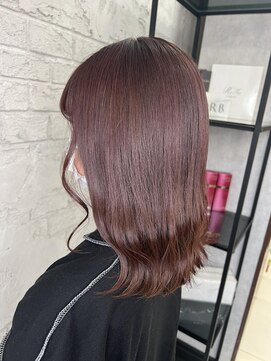 プライズ 池袋店(prize) カシスブラウンウェーブ巻きカラーイルミナカラー池袋9076